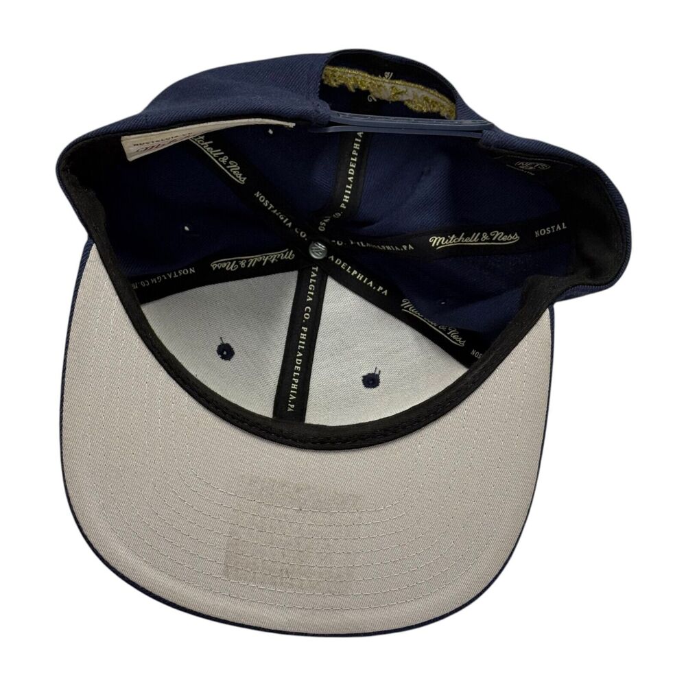 Mitchell & Ness Baseball Cap Men's One Size Navy Blue Logo Casual Snapback Hat - Picture 6 of 7